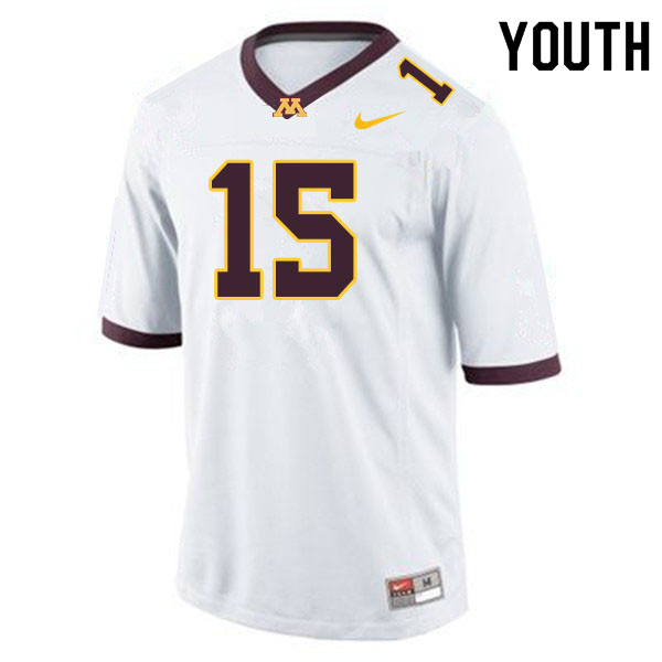 Youth #15 Jacob Clark Minnesota Golden Gophers College Football Jerseys Sale-White - Click Image to Close